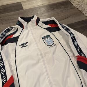 vintage Umbro England green flap zip up windbreaker jacket